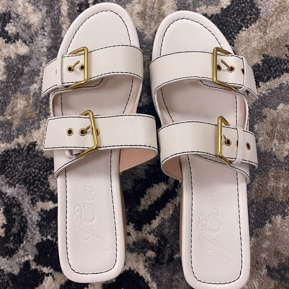 J. Crew Leather double buckle-strap sandals Item AX910